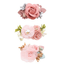 (Set da 001-3 pezzi) Accessori per neonati Forcine per capelli da principessa per copricapo imitazione