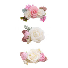 (Set 007-3 pezzi) Accessori per neonati Forcine per fiori da principessa per copricapo imitazione per