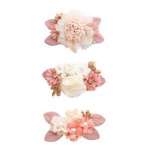 (Set 008-3 pezzi) Accessori per neonati Forcine per fiori da principessa per copricapo imitazione per