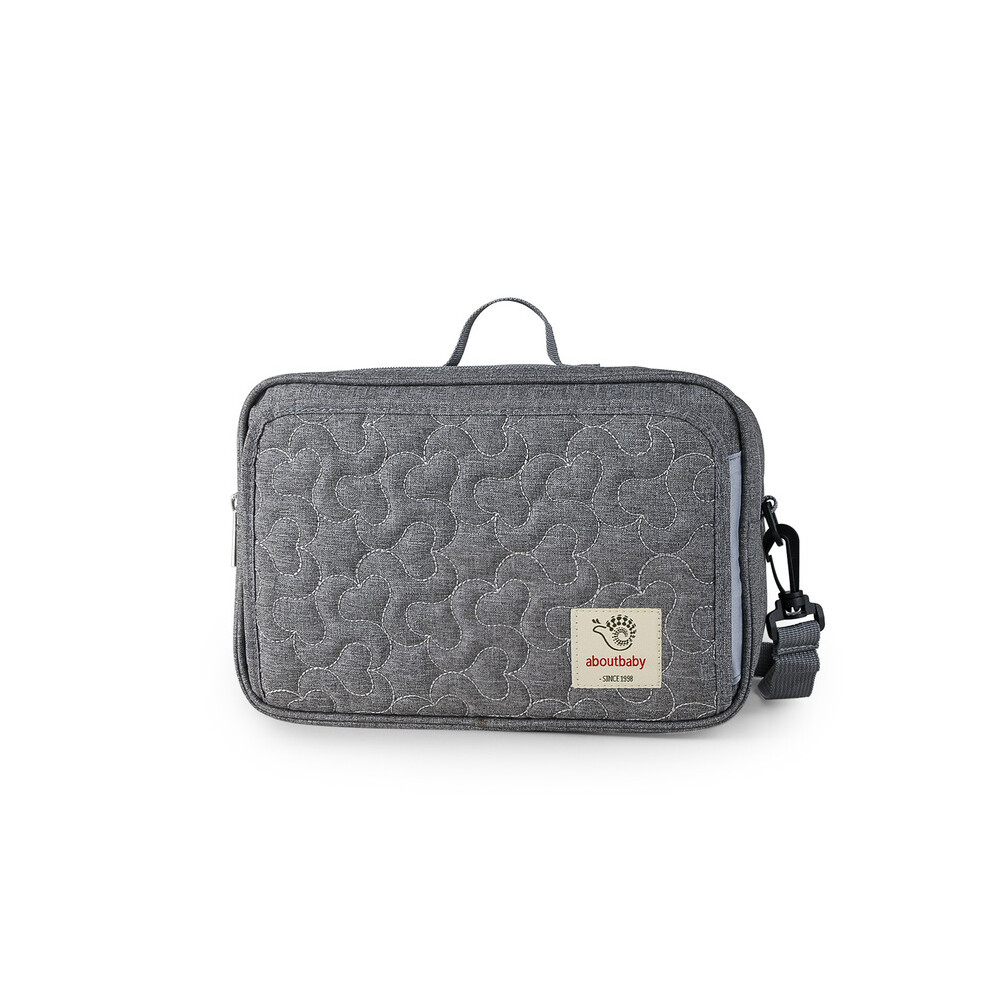 (Gris foncé) 2022 nouveau sac de poussette brodé imperméable pour bébé sac de rangement sac à langer