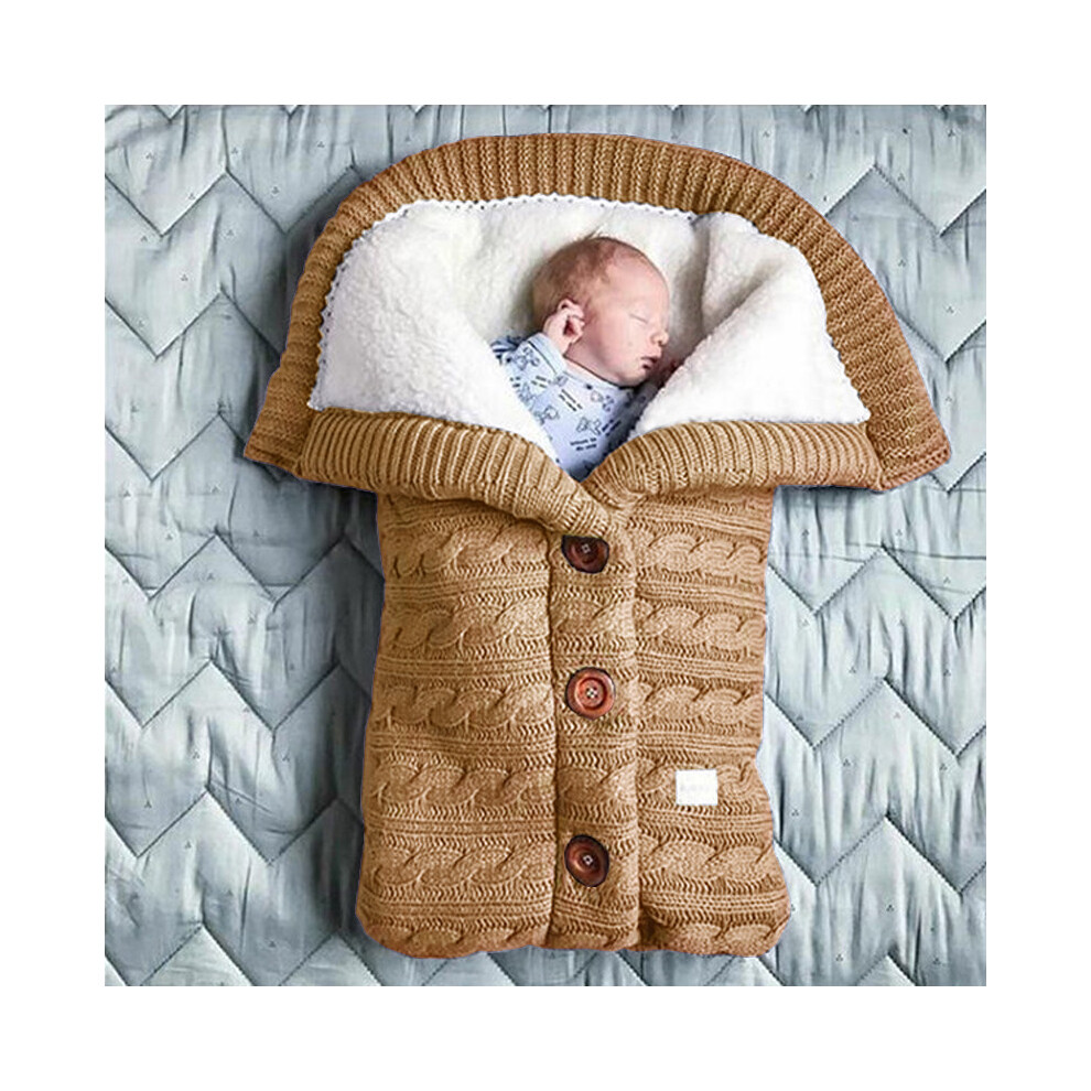 (Kaki) Bébé Hiver Chaud Gigoteuses Nouveau-né Bébé Couverture d'emmaillotage Enveloppe Poussette Matelas
