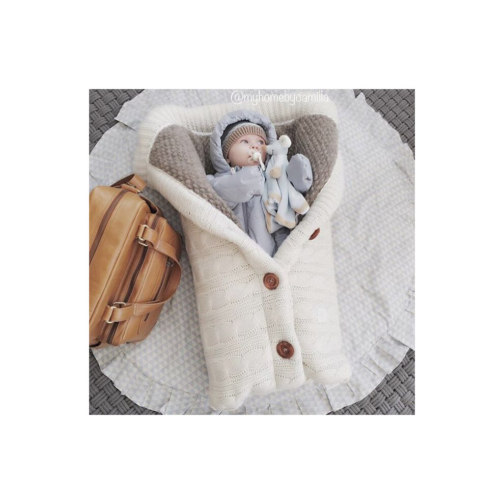 (Blanc) Bébé Hiver Chaud Sacs de Couchage Nouveau-Né Bébé Couverture d'Emmaillotage Enveloppe Poussette