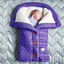 (Viola) Sacchi a pelo caldi invernali per neonati Coperta fasciatoio per neonato Coperta per passeggino