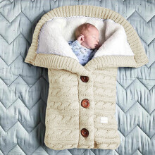 (beige) Sacchi a pelo caldi invernali per neonati Coperta fasciatoio per neonato Coperta per passeggino