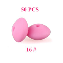 (16)50 pezzi perline in silicone per bambini 12mm perline di lenticchie per uso alimentare collana con