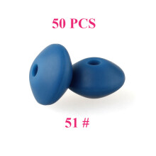 (51)50 pezzi perline in silicone per bambini 12mm perline di lenticchie per uso alimentare collana con