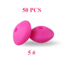 (5) 50 pezzi perline in silicone per bambini 12mm perline di lenticchie per uso alimentare collana con