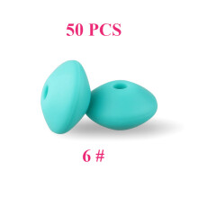 (6) 50 pezzi perline in silicone per bambini 12mm perline di lenticchie per uso alimentare collana con
