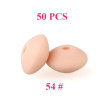 (54)50 pezzi perline in silicone per bambini 12mm perline di lenticchie per uso alimentare collana con