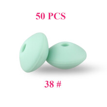 (38)50pcs Baby Silicone Beads 12mm Lentil Beads Food Grade DIY pacifier clip Necklace Teether children's Toys products Accessories