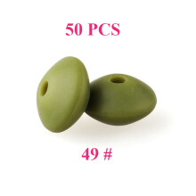 (49)50 pezzi perline in silicone per bambini 12mm perline di lenticchie per uso alimentare collana con