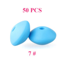 (7)50 pezzi perline in silicone per bambini 12mm perline di lenticchie per uso alimentare collana con