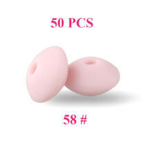 (58)50 pezzi perline in silicone per bambini 12mm perline di lenticchie per uso alimentare collana con