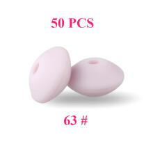 (63)50 pezzi perline in silicone per bambini 12mm perline di lenticchie per uso alimentare collana con