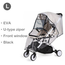 (EVA U open nero L) Accessori per passeggino EVA Copertura antipioggia impermeabile Scudo antipolvere