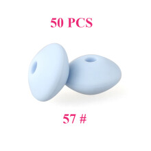 50 pezzi perline in silicone per bambini 12mm perline di lenticchie per uso alimentare collana con clip
