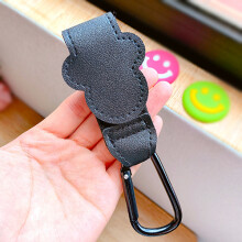 (Nero) Nuovo cartone animato PU in pelle Borsa per bambini Gancio per passeggino Carrello girevole Organizer