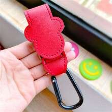 (Rosso) Nuovo cartone animato PU in pelle Borsa per bambino Passeggino Gancio girevole Carrello Organizer