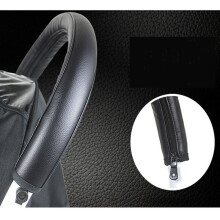 (Nero) Nuovo manico per passeggino PU Passeggino in pelle Passeggino Bracciolo Box Accessori per neonati