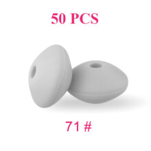 (71)50 pezzi perline in silicone per bambini 12mm perline di lenticchie per uso alimentare collana con