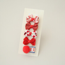 (Rosso) 5 pezzi/lotto copricapo per bambini accessori per capelli per bambini fiocchi per ragazze tutto