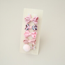 (Borgogna) 5 pezzi/lotto copricapo per bambini accessori per capelli per bambini fiocchi per ragazze