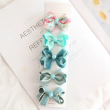 (Verde chiaro) 5 pezzi/lotto copricapo per bambini accessori per capelli per bambini fiocchi per ragazze