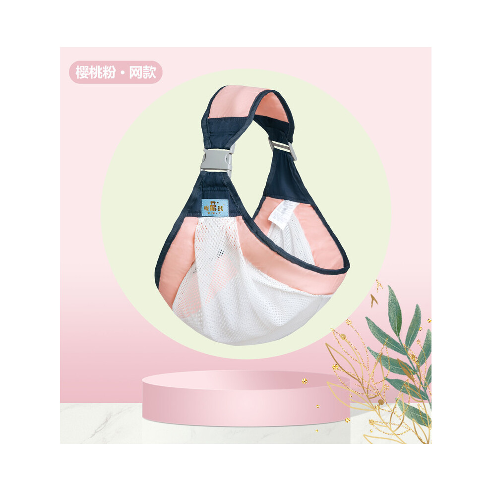 (Net poudre de cerise) 0-24M Porte-bébé Écharpe de portage pour bébé Enfants Sortir Simple Une Épaule