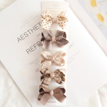 (cachi scuro) 5 pezzi/lotto copricapo per bambini accessori per capelli del bambino archi a clip per