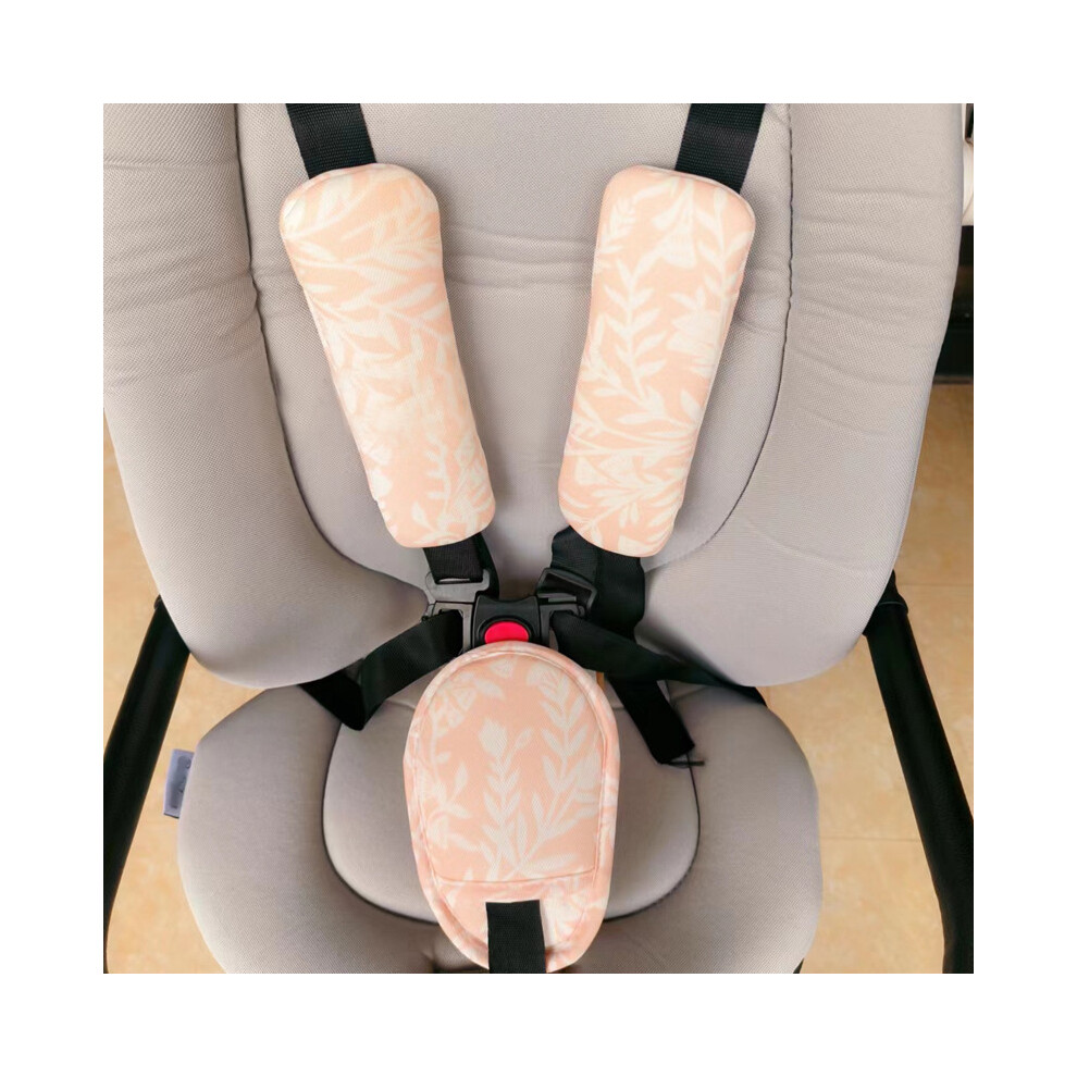(Rose clair) Ensemble de siège auto 3 pièces avec épaulière, accessoires de poussette, adapté à tous