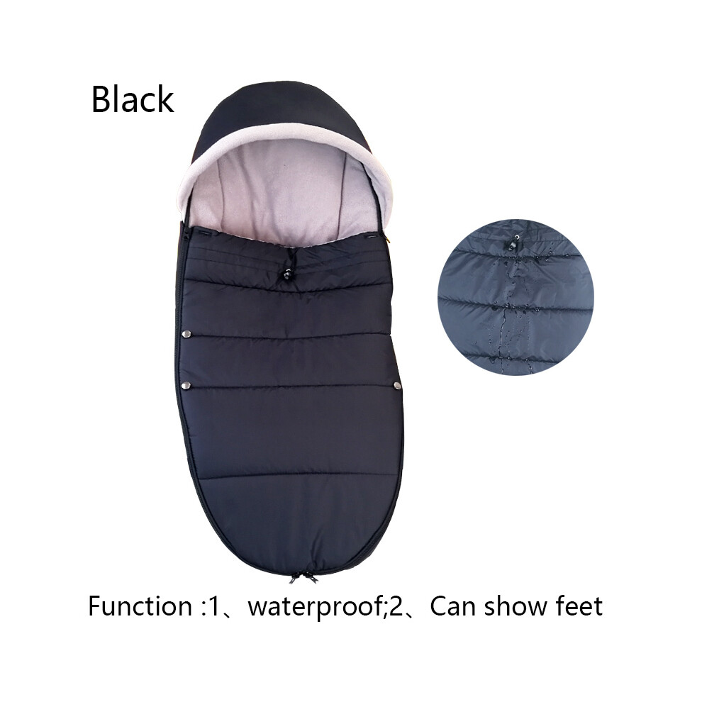 Chancelière universelle pour poussette de bébé (noire) de 6 à 36 mois, sac de couchage chaud et résistant