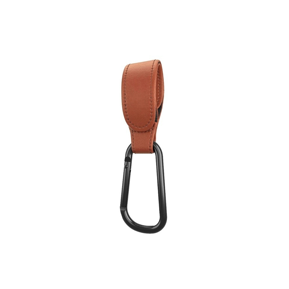 Crochet de poussette en cuir PU (marron) pour sac de bébé, rotation à 360 degrés, organisateur de chariot,