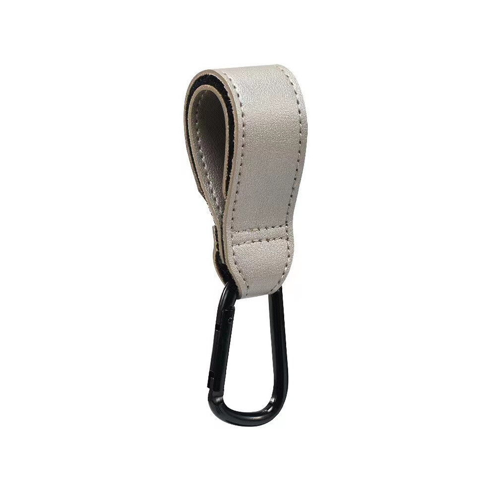(Or nacré) 1 crochet de poussette en cuir PU pour sac de bébé, organisateur de chariot rotatif, crochet