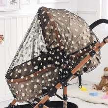 (Black Daisy)Universal Barnvagnsnät Babysolskydd Myggnät Buggys Insektsnät Skyddsskydd för flugnät