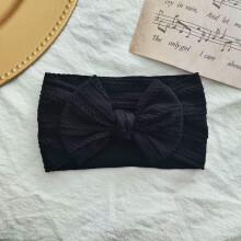 (1)Härlig nyfödd babypannband för flickor Elastiskt stickad barn turban babybågar mjuk nylon huvudbonader