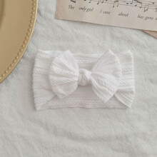 (8)Härlig nyfödd babypannband för flickor Elastiskt stickad barn turban babybågar mjuk nylon huvudbonader