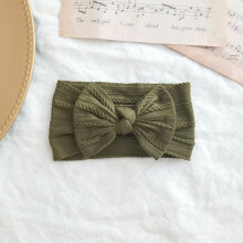 (3)Härlig nyfödd babypannband för flickor Elastisk stickad barn turban babybågar mjuk nylon huvudbonad