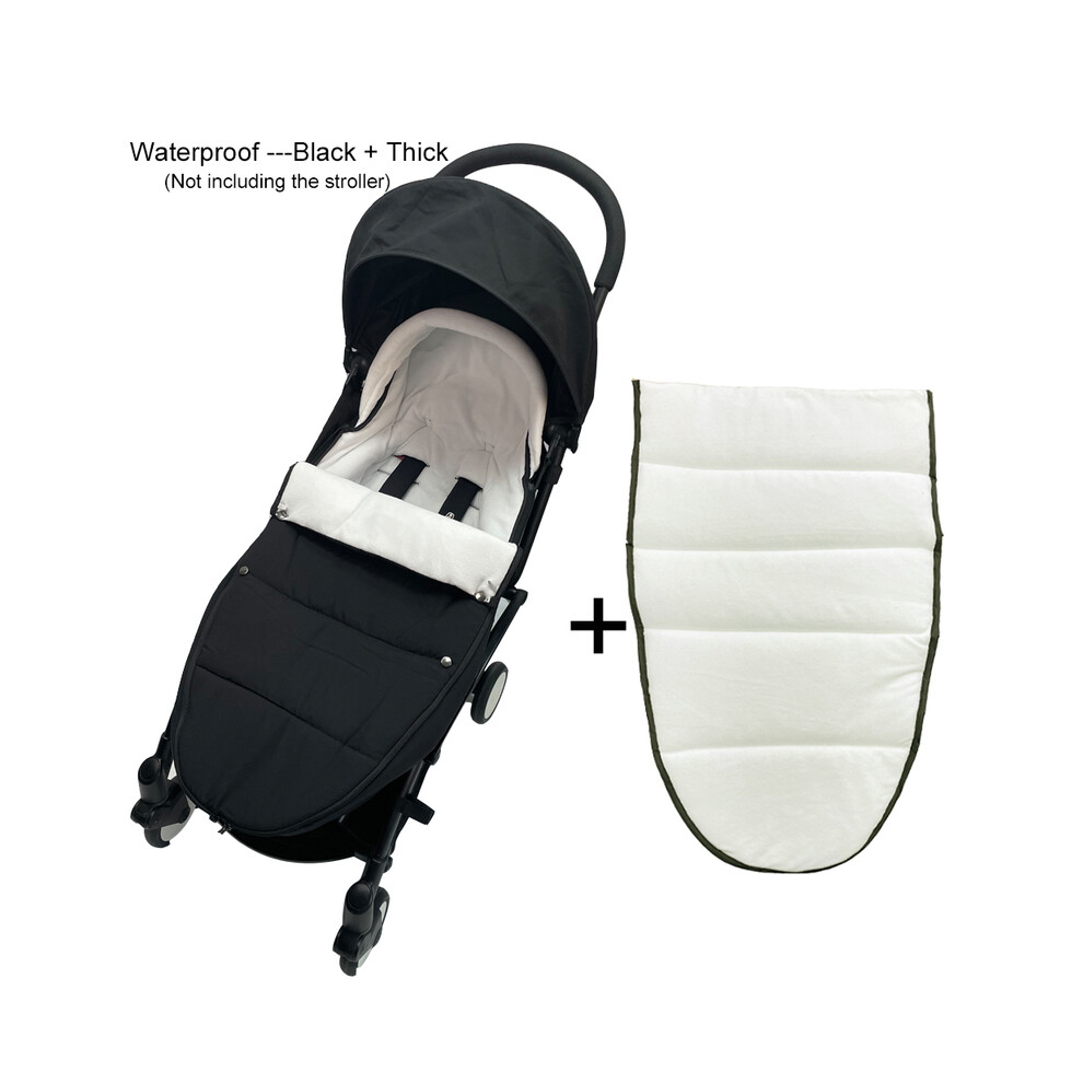 (Imperméable noir X) Accessoires universels pour poussette de bébé Chancelière Sacs de couchage chauds
