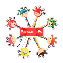 (1st Smile rattle)Träinstrument Barnvagn Tillbehör Leksaker Bärbar Pacify Baby Orff Barn Slagverk