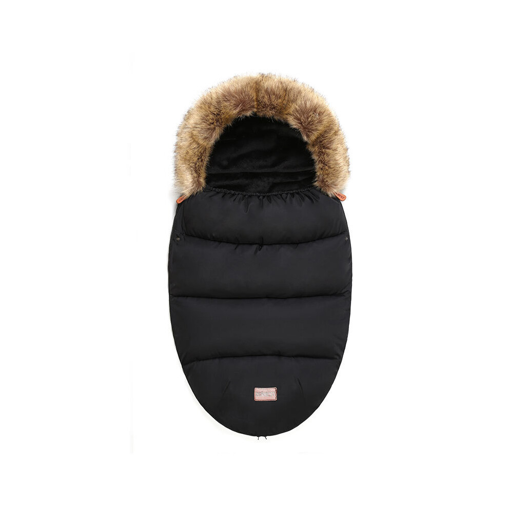 (noir) Chancelière universelle pour poussette, sac de couchage pour nourrissons, enveloppe pour poussette,