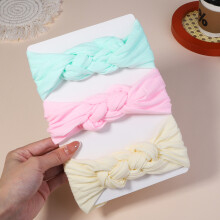 (2708-3)3 st/lot Kabelstickad babypannband för barn Elastiska babyflickor Turban barnhårband Nyfödd