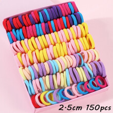 (150st elev)150st Barnhårband Elastiskt Enfärgad Baby Pannband Barn Hästsvanshållare Scrunchies