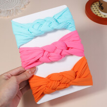 (2708-4)3st/lot Kabelstickad babypannband för barn Elastiska babyflickor Turban barnhårband Nyfödd