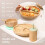 (7st Rosa set-06) Mattallrik i trä Bambu Babyservis Silikon sugplatta 5