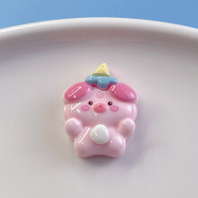 (StyleF) Cartoon Character Diy Jewelry Supplies Pink Pig Resin Whimsical For Accessories