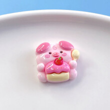 (StyleA) Cartoon Character Diy Jewelry Supplies Pink Pig Resin Whimsical For Accessories