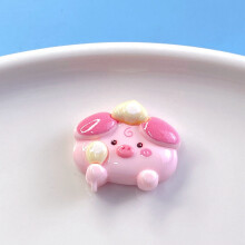 (StyleH) Cartoon Character Diy Jewelry Supplies Pink Pig Resin Whimsical For Accessories