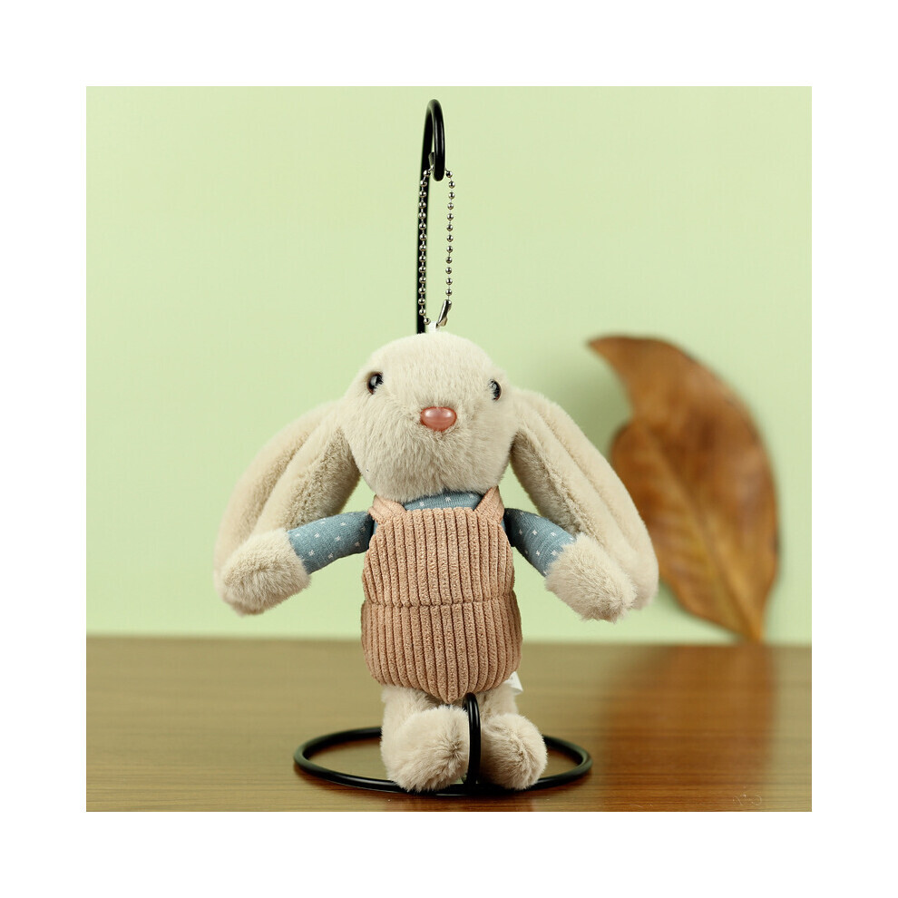 (Rose) Lapin en peluche rose porte-clés court en peluche lapin adorable breloque pour sac en peluche