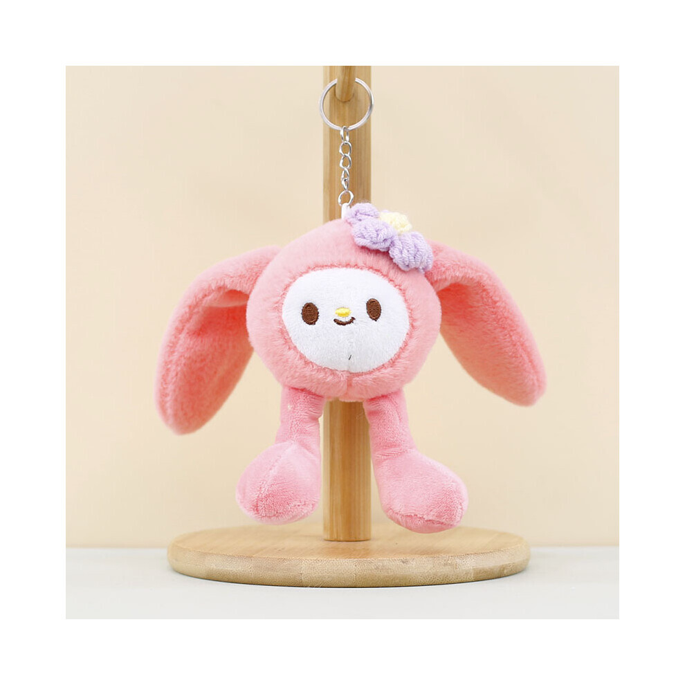 (Lapin rouge pastèque) Lapin en peluche moelleux mignon lapin à longues oreilles doux en peluche pour