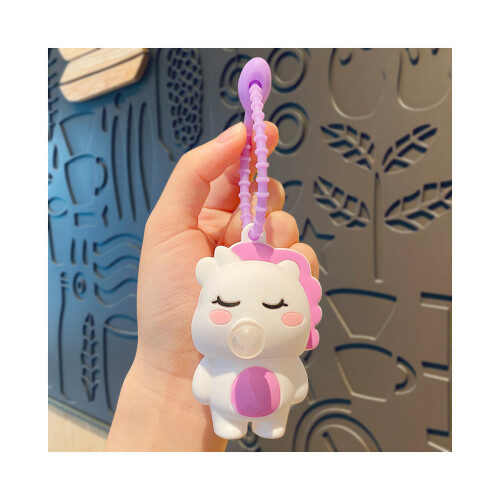 (StyleD) Διασκεδαστικό καρτούν Panda Unicorn Bubble Blower Keychain για επετείο